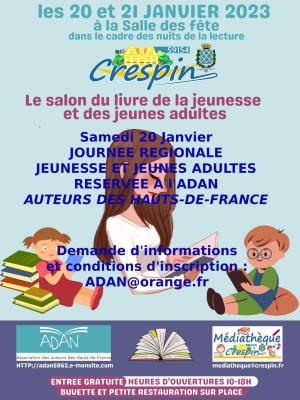 Affiche du salon adan crespin 20 01 2024 70
