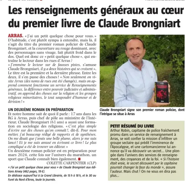 Article vdn arras sortie 1er livre